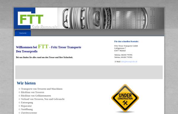 Vorschau von www.tresorprofis.de, FTT - Fritz Tresortransporte GmbH