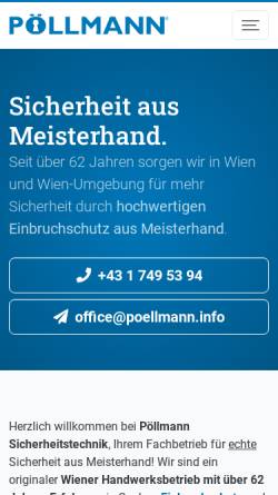Vorschau der mobilen Webseite poellmann.info, Pöllmann Sicherheitstechnik