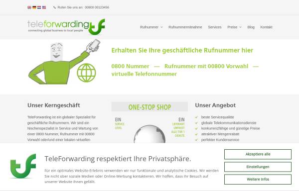 Vorschau von www.teleforwarding.de, TeleForwarding Deutschland GmbH