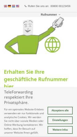 Vorschau der mobilen Webseite www.teleforwarding.de, TeleForwarding Deutschland GmbH