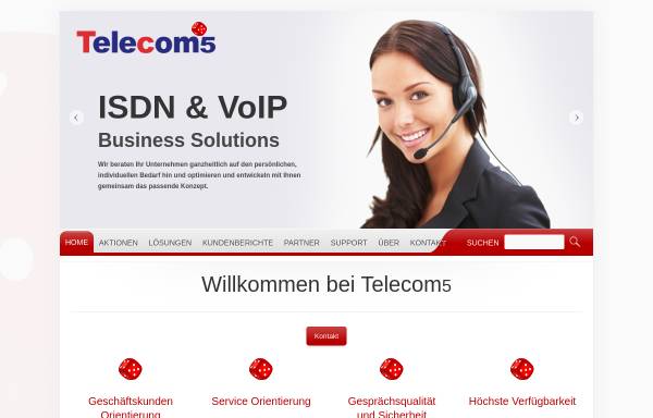 Vorschau von www.telecom5.net, Telecom5 Business Systems GmbH