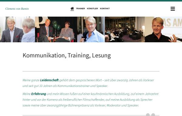 Vorschau von www.vonramin.de, Vorleser und Lesungen mit Clemens von Ramin