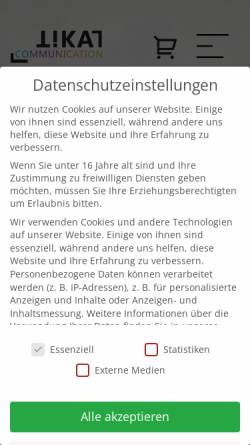 Vorschau der mobilen Webseite www.tikal.de, TIKAL Communication GmbH & Co. KG