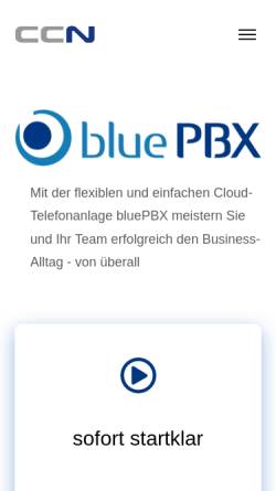 Vorschau der mobilen Webseite www.bluepbx.com, Netinteract GmbH