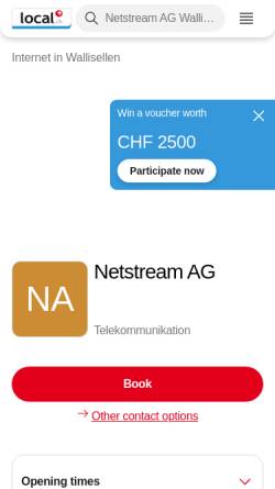 Vorschau der mobilen Webseite yellow.local.ch, Netstream AG
