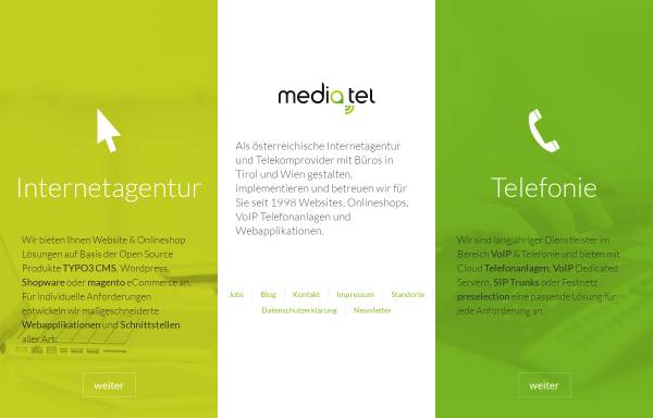 Vorschau von www.mediatel.at, media.tel Informationsdienstleistungsges.m.b.H.
