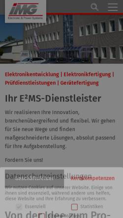 Vorschau der mobilen Webseite www.img-nordhausen.de, IMG Electronic & Power Systems GmbH