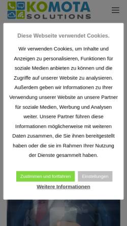 Vorschau der mobilen Webseite www.komota.de, KoMota - Kommunikationssystem und Montage GmbH