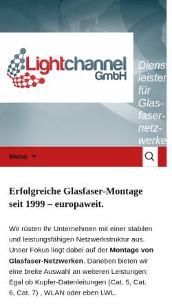 Vorschau der mobilen Webseite www.lightchannel-gmbh.de, Lightchannel GmbH