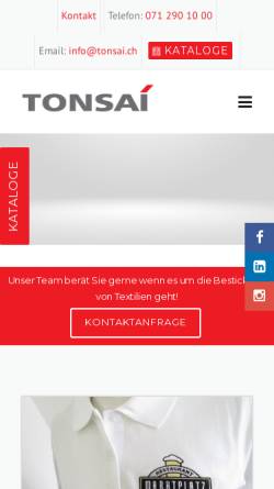 Vorschau der mobilen Webseite www.tonsai.ch, Tonsai AG