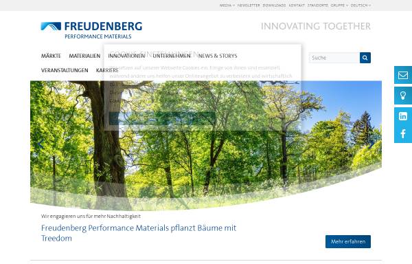 Vorschau von www.freudenberg-pm.com, Freudenberg Nonwovens - FV Verwaltungs-SE & Co. KG