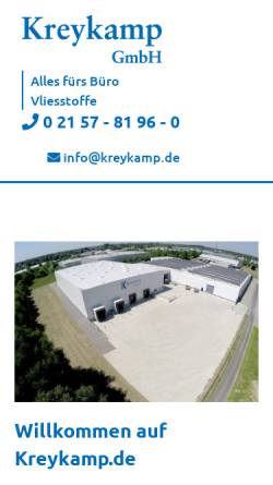 Vorschau der mobilen Webseite www.kreykamp.de, Kreykamp GmbH