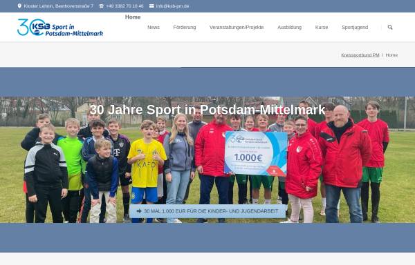 Vorschau von ksb-pm.de, Kreissportbund Potsdam Mittelmark e. V.