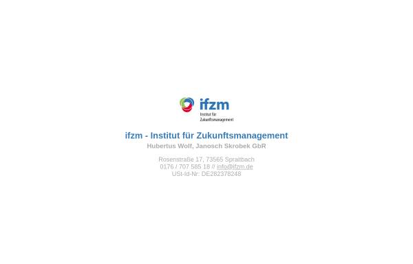 Vorschau von www.ifzm.de, HWUB Hubertus Wolf Unternehmerbegleitung, Institut für Zukunftsmanagement – IFZM