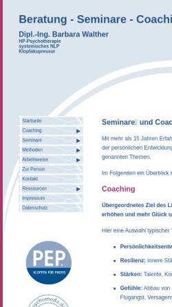 Vorschau der mobilen Webseite www.avenira.net, Barbara Walther - Beratung, Seminare, Coaching