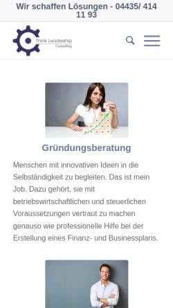 Vorschau der mobilen Webseite www.think-leadership.de, Think Leadership Consulting