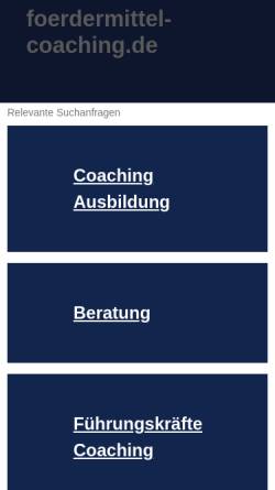 Vorschau der mobilen Webseite www.foerdermittel-coaching.de, Krüger Unternehmensberatung