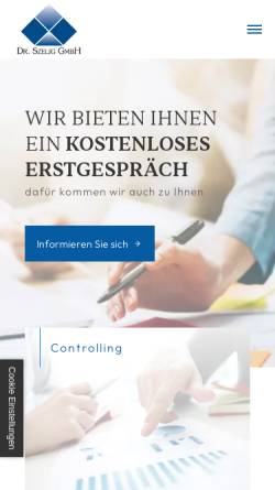 Vorschau der mobilen Webseite www.drszelig-gmbh.de, Dr.Szelig GmbH - Beratung für kleine und mittelständische Unternehmen