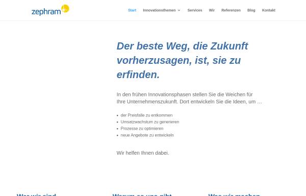 Vorschau von www.zephram.de, Impulse für Innovation