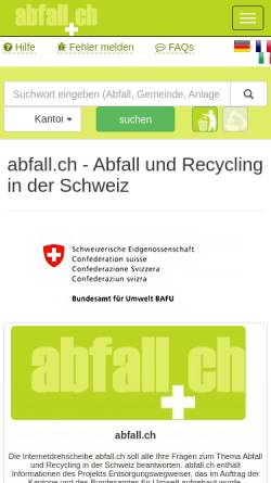 Vorschau der mobilen Webseite www.abfall.ch, Abfallinfo Schweiz GmbH