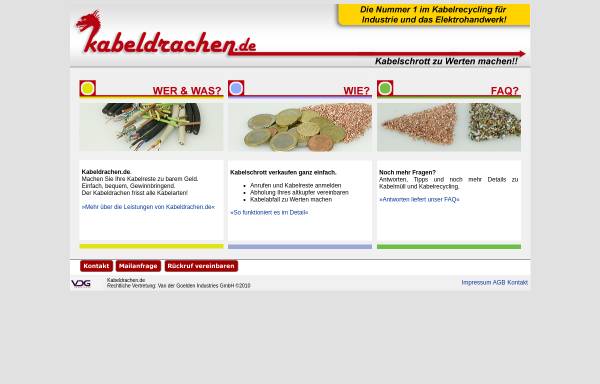 Vorschau von www.kabeldrachen.de, Van der Goelden Industries GmbH