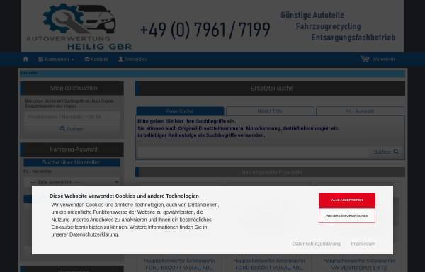 Vorschau von www.autoverwertung-heilig.de, Autoverwertung Heilig GbR