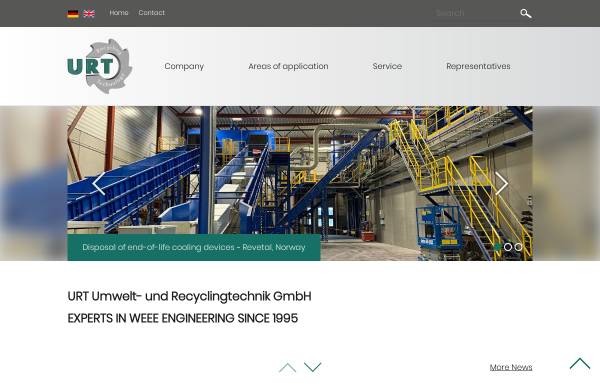 Vorschau von www.urt-recycling.com, URT Umwelt- und Recyclingtechnik GmbH