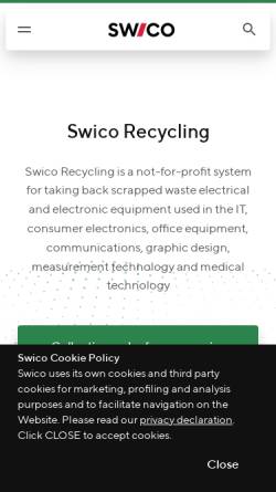 Vorschau der mobilen Webseite www.swicorecycling.ch, Swico Recycling