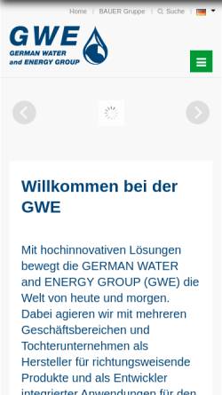 Vorschau der mobilen Webseite www.gwe-gruppe.de, GWE German Water and Energy GmbH
