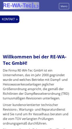 Vorschau der mobilen Webseite www.re-wa-tec.de, Re-Wa-Tec GmbH