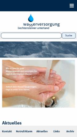 Vorschau der mobilen Webseite www.wlu.li, WLU, Wasserversorgung Liechtensteiner Unterland e.G