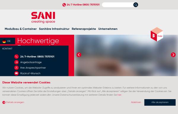 Vorschau von www.sani.de, SANI Gesellschaft für Entsorgungsdienstleistungen und Containervermietung mbH