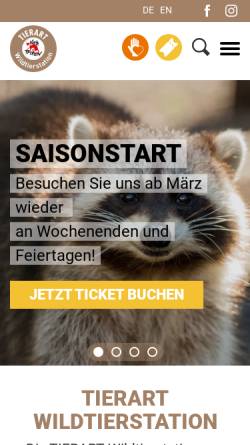 Vorschau der mobilen Webseite www.tierart.de, Tierart e.V.