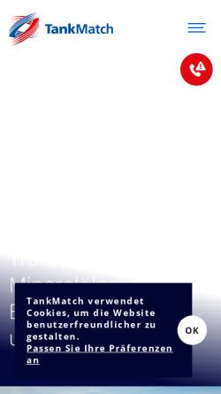 Vorschau der mobilen Webseite www.tankmatch.de, TankMatch Rail Hamburg GmbH