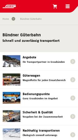 Vorschau der mobilen Webseite www.rhb.ch, Rhätische Bahn AG