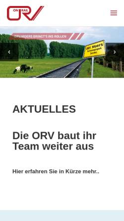 Vorschau der mobilen Webseite orv-moers.de, On Rail Gesellschaft für Vermietung und Verwaltung von Eisenbahnwaggons mbH