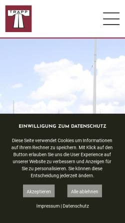 Vorschau der mobilen Webseite www.trapp-gleisbau.de, Trapp Tief- und Gleisbau GmbH