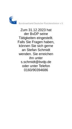 Vorschau der mobilen Webseite www.bvdp.de, Bundesverband Deutscher Postdienstleister e. V.