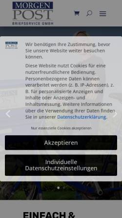 Vorschau der mobilen Webseite www.morgenpost-briefservice.de, Morgenpost Briefservice GmbH
