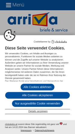 Vorschau der mobilen Webseite arriva-service.de, arriva GmbH