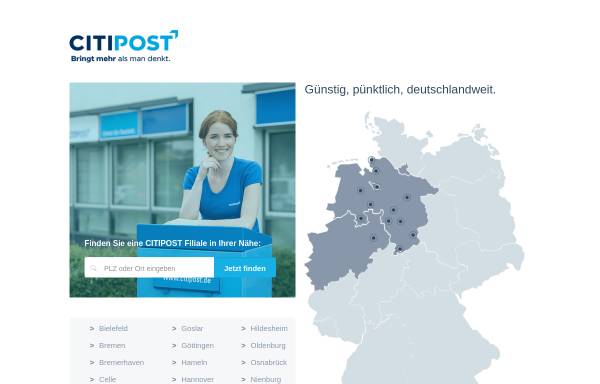 Vorschau von www.citipost.de, CITIPOST Gesellschaft für Kurier- und Postdienstleistungen mbH