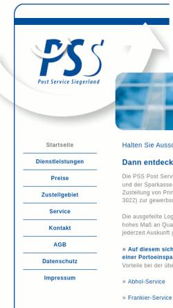 Vorschau der mobilen Webseite www.p-s-si.de, PSS Post Service Siegerland GmbH & Co. KG