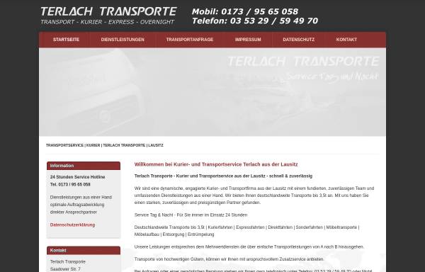 Vorschau von www.terlach-transporte.de, Terlach Transporte