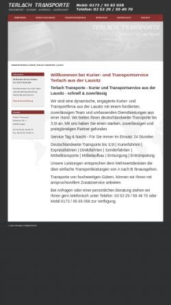 Vorschau der mobilen Webseite www.terlach-transporte.de, Terlach Transporte