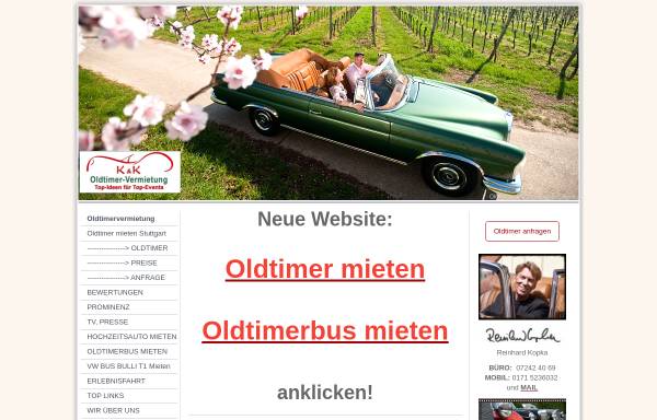Vorschau von www.oldtimervermietung-events.de, K & K Oldtimer-Vermietung
