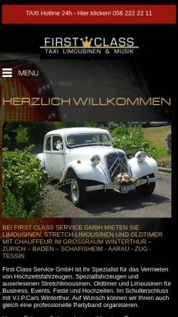 Vorschau der mobilen Webseite www.1-class.ch, Aargauer Taxi GmbH