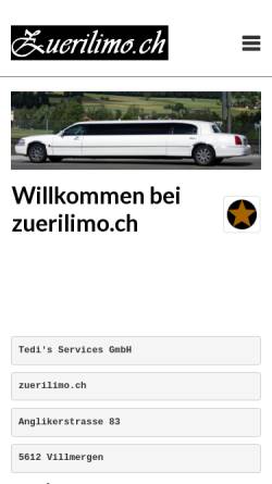 Vorschau der mobilen Webseite zuerilimo.ch, HF GmbH - zuerilimo.ch