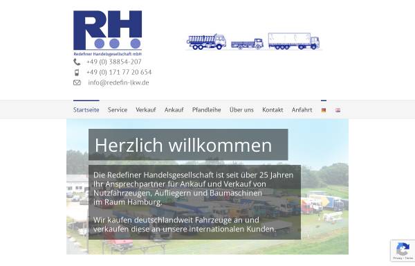 Vorschau von www.redefin-lkw.de, Redefiner Handelsgesellschaft mbH