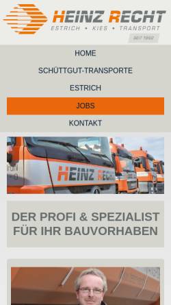 Vorschau der mobilen Webseite www.heinz-recht.de, Heinz Recht GmbH