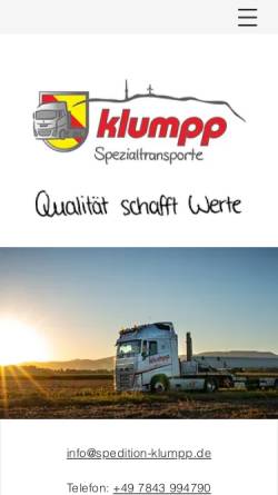 Vorschau der mobilen Webseite www.spedition-klumpp.de, Klumpp Willi Spedition & Spezialtransporte GmbH